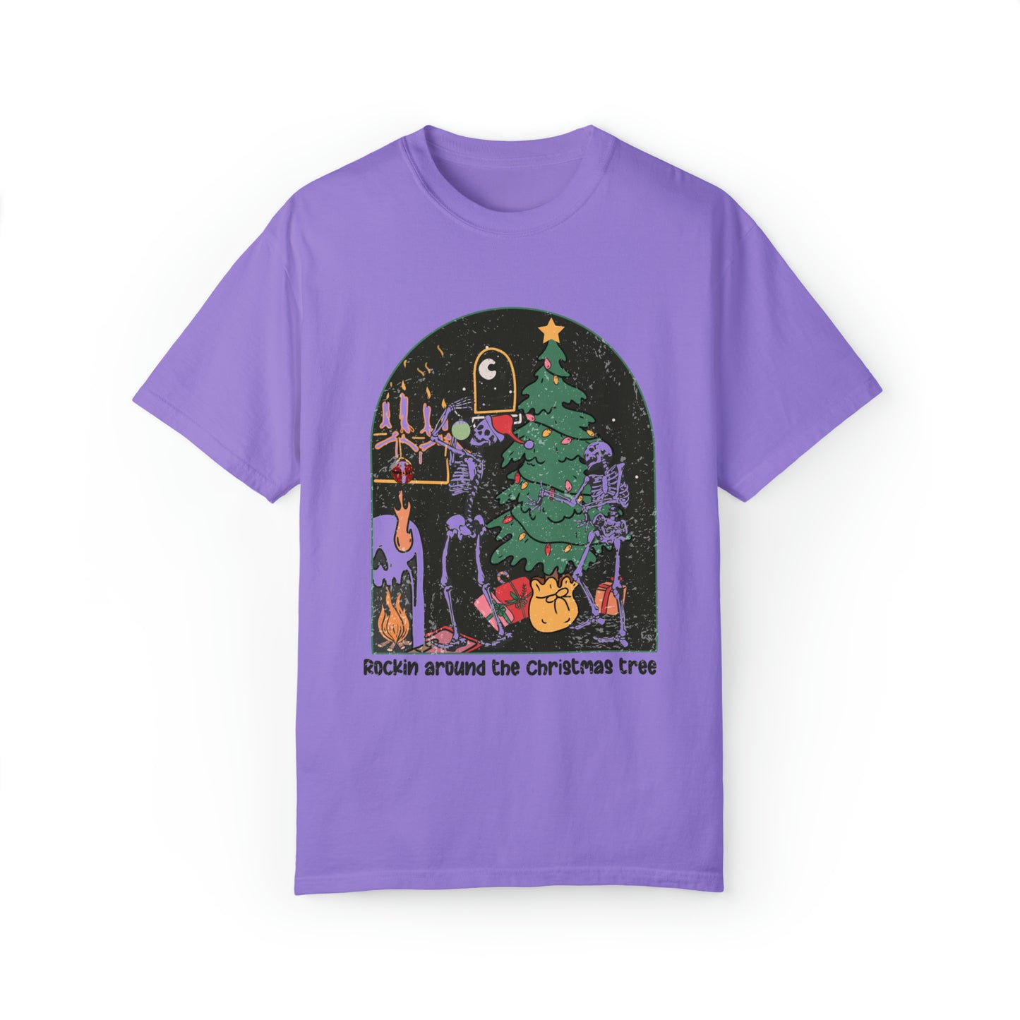Rockin Around the Christmas Tree Dancing Skeletons Vintage shirt