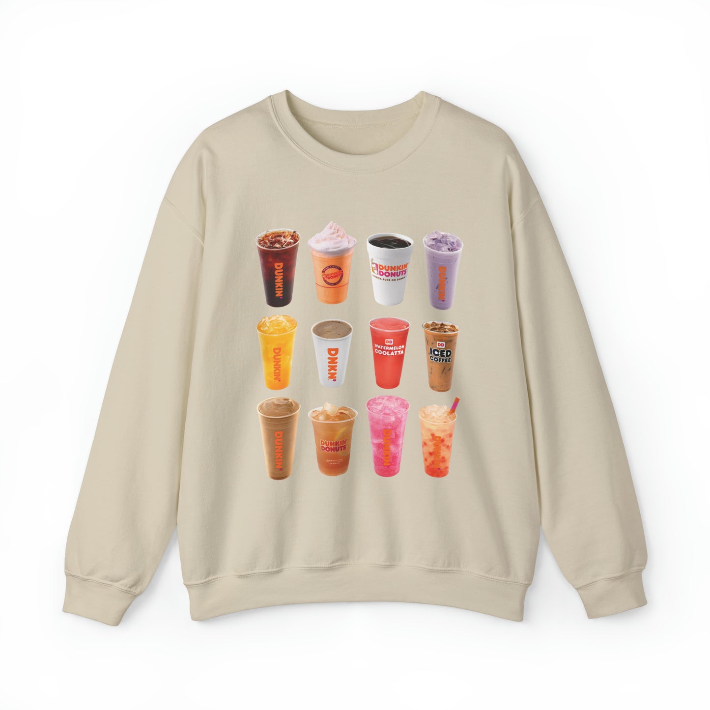 Dunkin Drink Collage Sweatshirt Iced Coffee Lover
