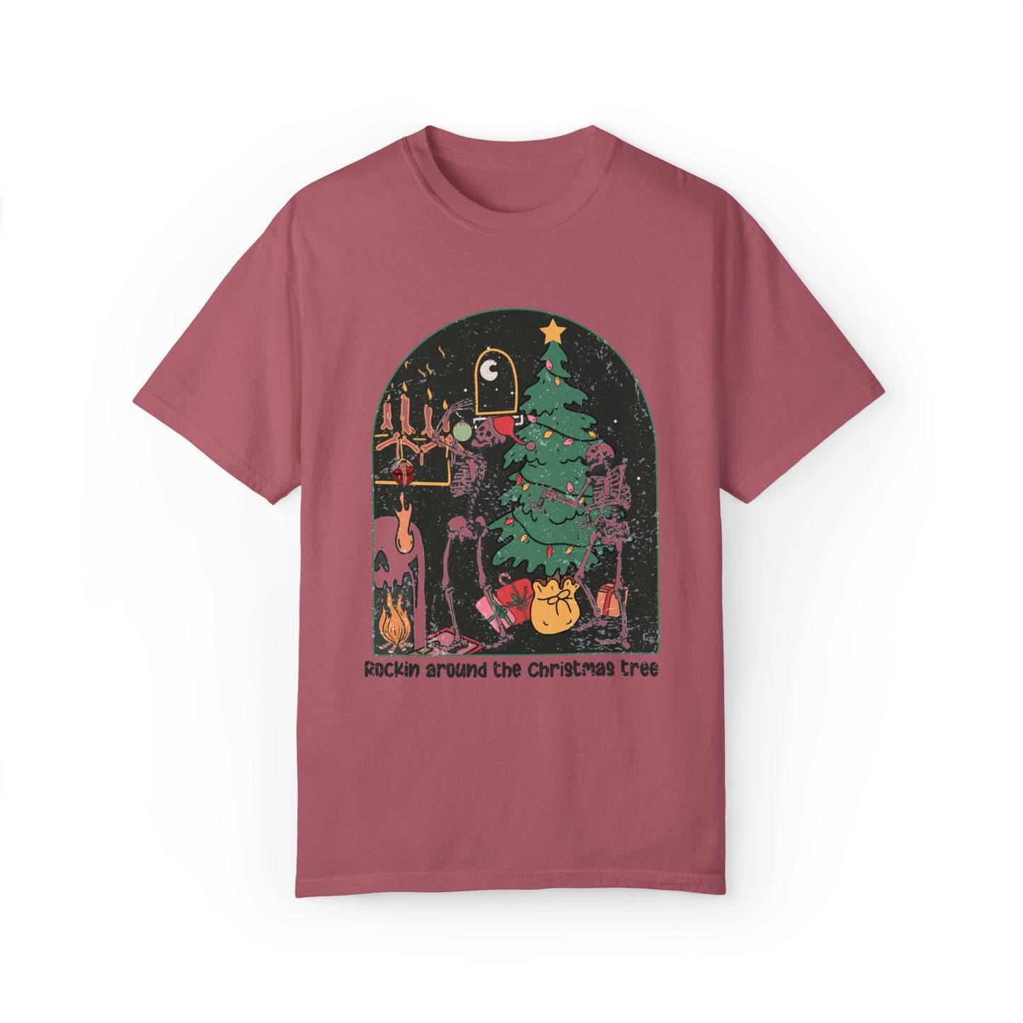 Rockin Around the Christmas Tree Dancing Skeletons Vintage shirt