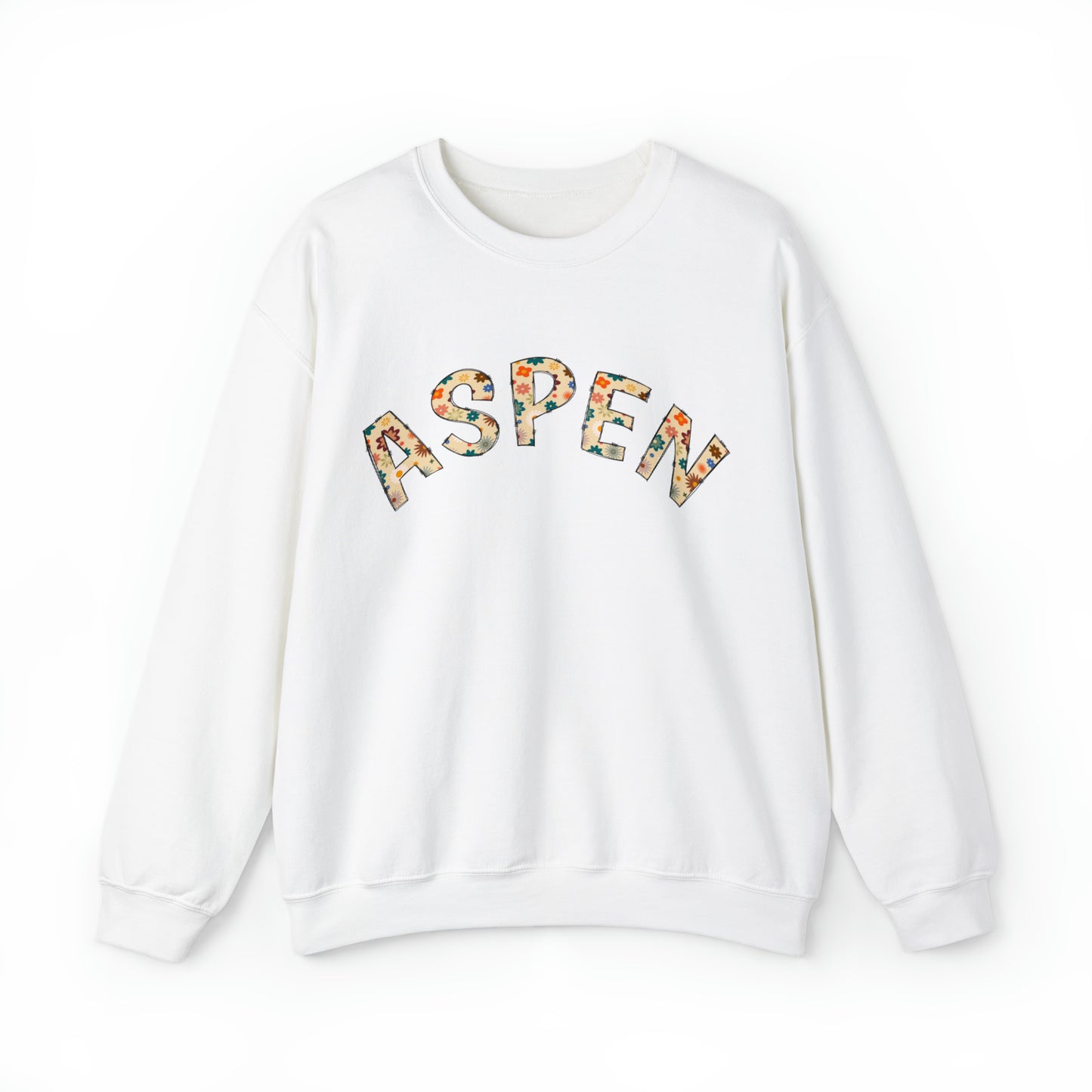 Retro Floral Doodle Aspen Crewneck Sweatshirt