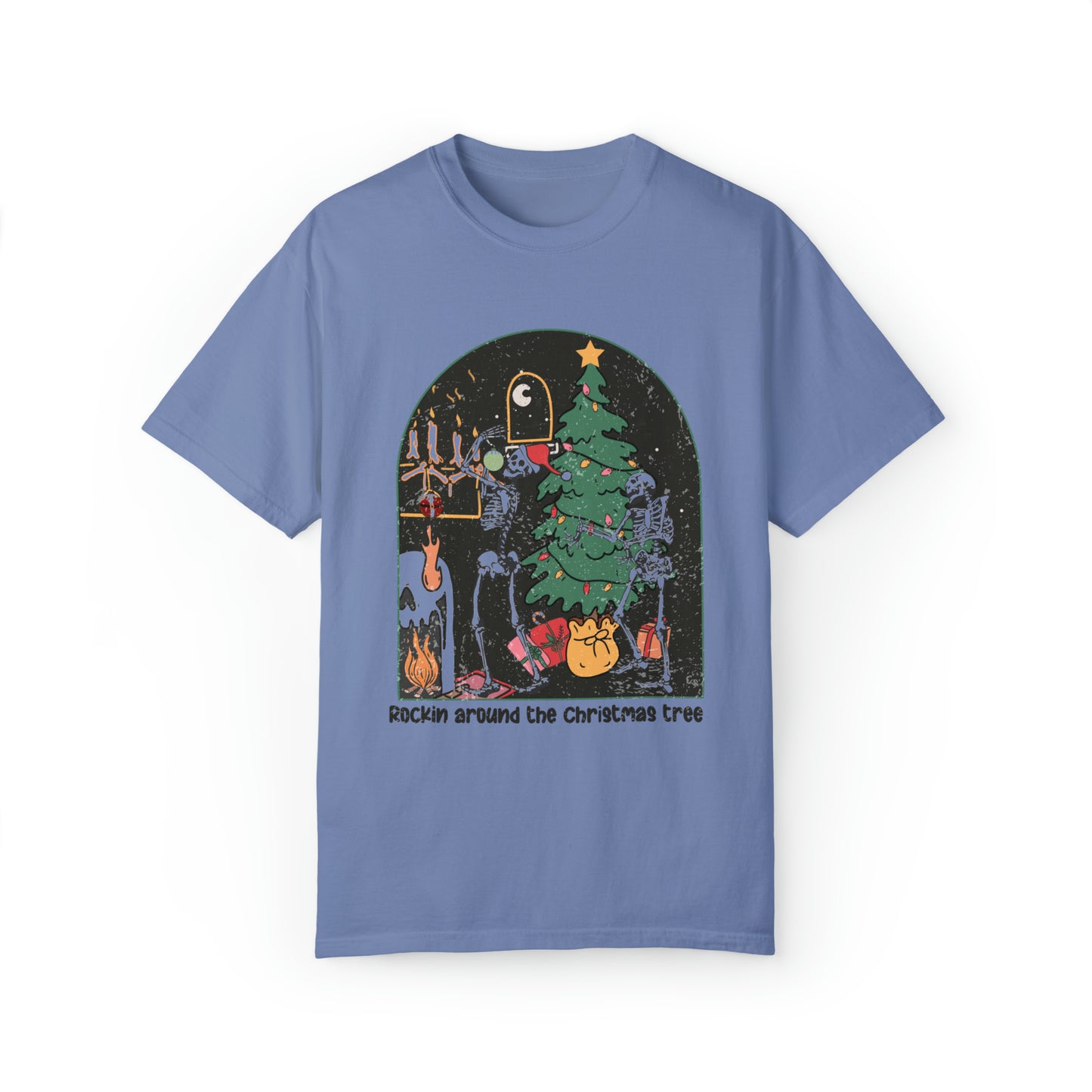 Rockin Around the Christmas Tree Dancing Skeletons Vintage shirt