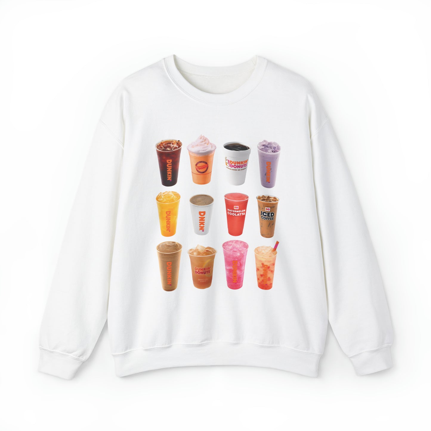 Dunkin Drink Collage Sweatshirt Iced Coffee Lover