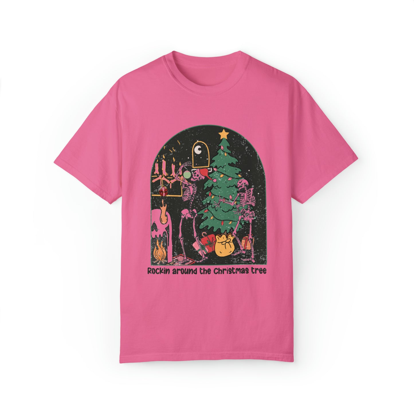 Rockin Around the Christmas Tree Dancing Skeletons Vintage shirt