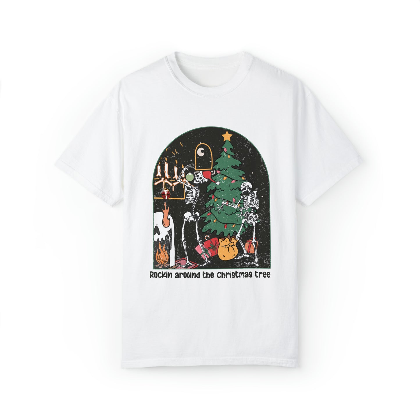 Rockin Around the Christmas Tree Dancing Skeletons Vintage shirt