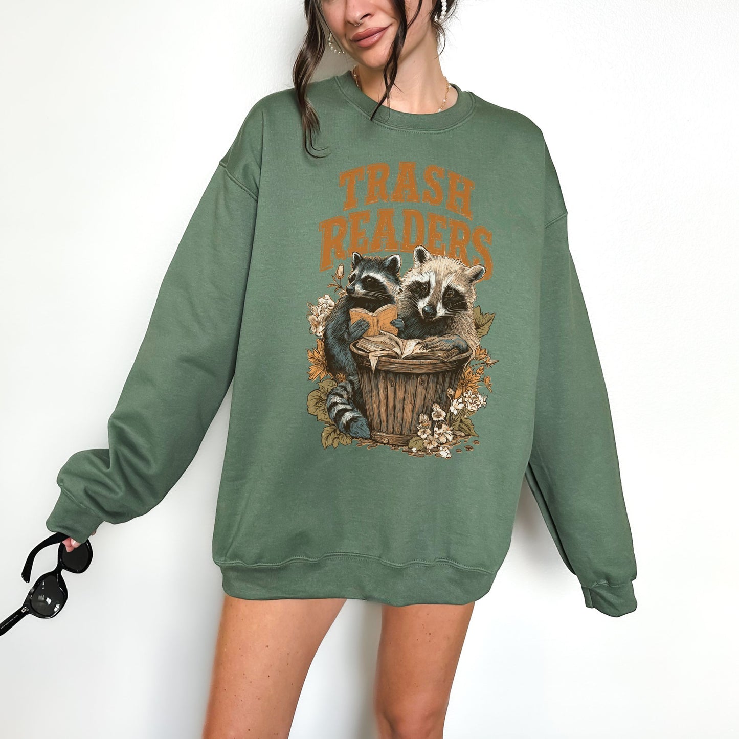 Trash Reader Sweatshirt, Smut Loving Book Sweater, Reading Sweater, Cozy Raccoon Shirt, Funny Book Sweatshirt, Gift for Wife