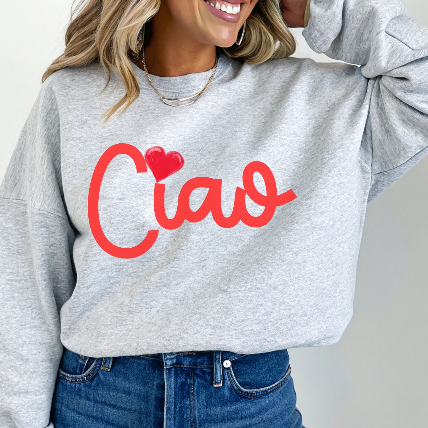 Ciao Sweatshirt Italia Sweater Italy Vacation Shirt Hello Beautiful Crewneck Italian Style Vintage Aesthetic Sweater For Her Italian Saying