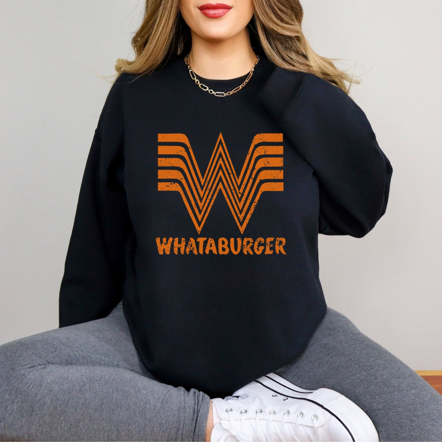 Oversized Whataburger Crewneck Foodie Sweatshirt