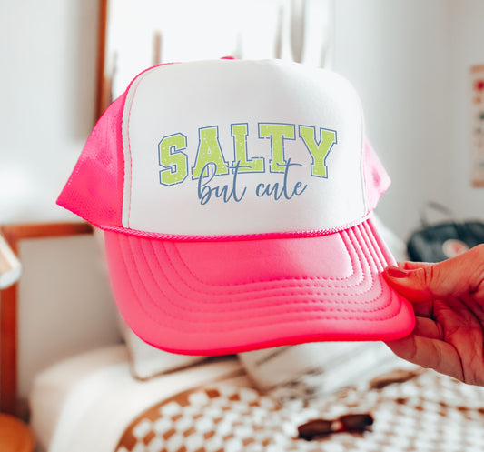 Salty Hat, Stay Salty, Trendy Hat, Fish Hat, Sun Trucker Hat, Beach Bum, Baseball Cap, Sun-kissed Ball Cap for Women, Vacation Trucker Hat