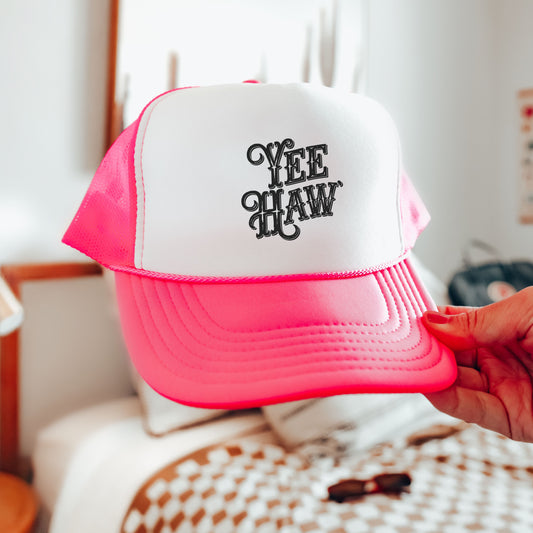 Yee Haw Country Trucker Hat Cowboy Ball Cap for Women Rodeo Hat Summer Time Cowgirl Trucker Hat