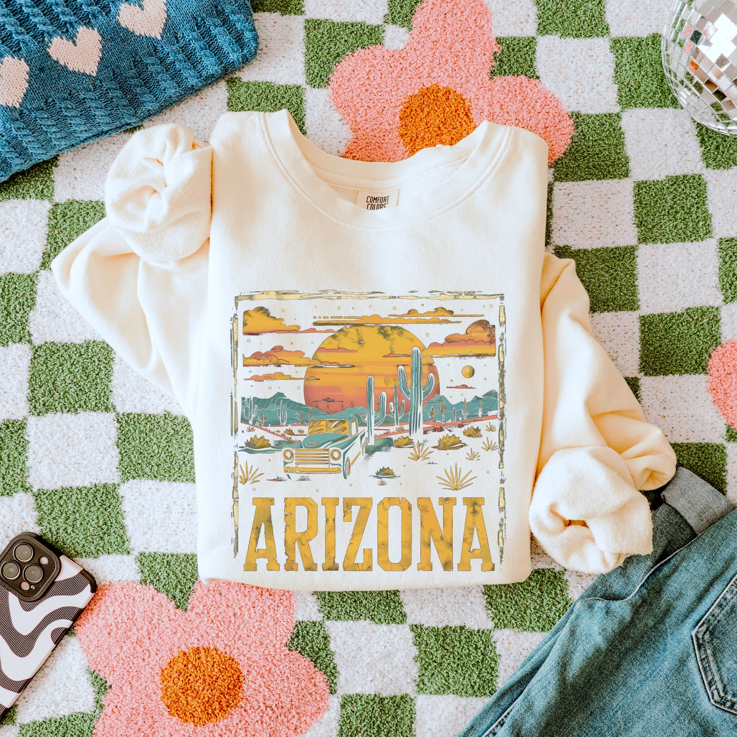 Arizona Desert Sweatshirt Scenery Sweater Hiking Sweatshirt Camping Crewneck Outdoors Sweatshirt Camping Shirt Desert Cactus Top