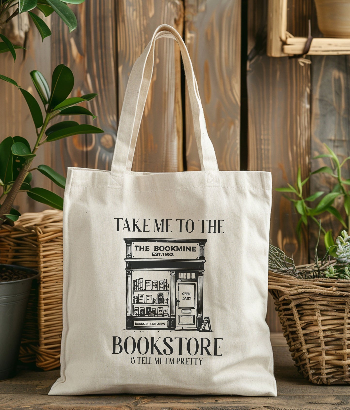 Take Me to the Bookstore Tote Bag Coffee Shop Bag Library Bag Book Merch Gifts Librarian Gifts Unique Gift Ideas Bookish Gifts