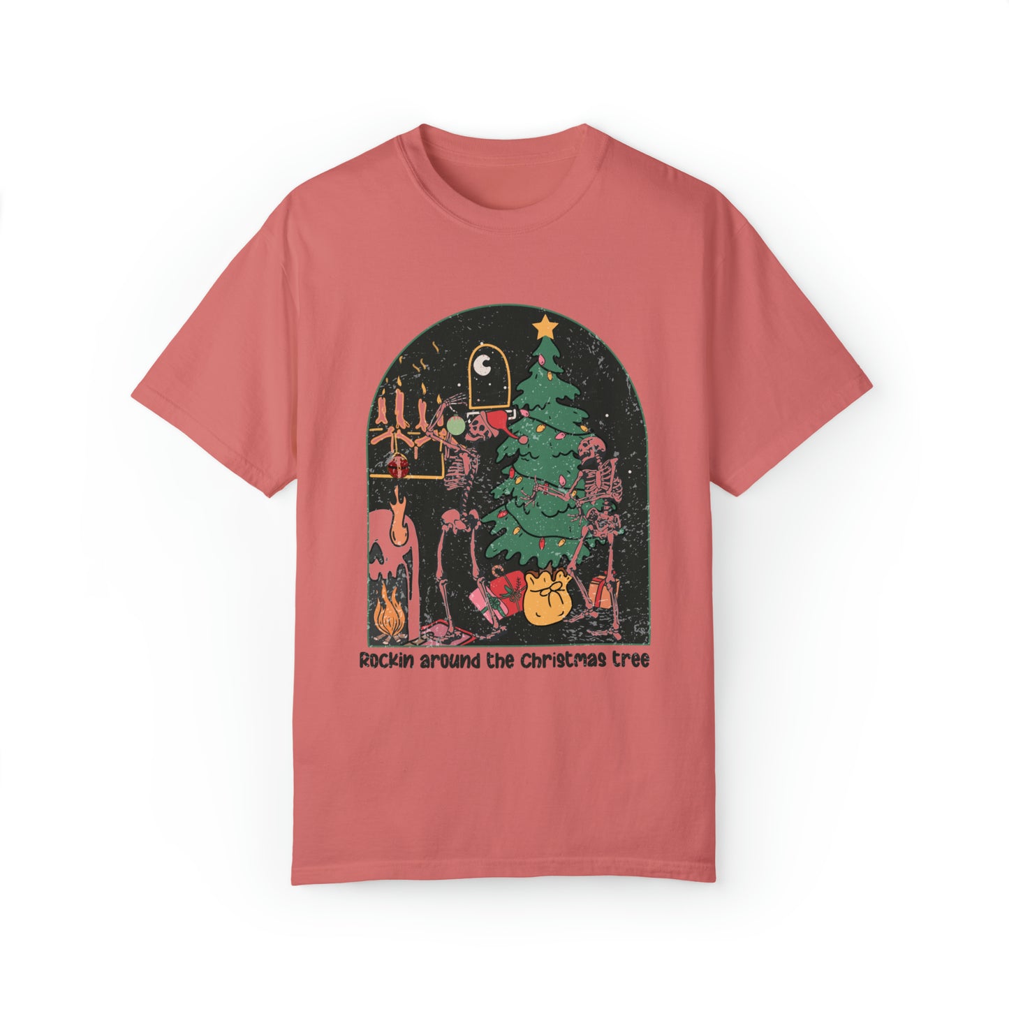 Rockin Around the Christmas Tree Dancing Skeletons Vintage shirt