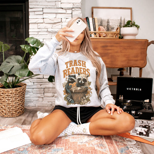 Trash Reader Sweatshirt, Smut Loving Book Sweater, Reading Sweater, Cozy Raccoon Shirt, Funny Book Sweatshirt, Gift for Wife