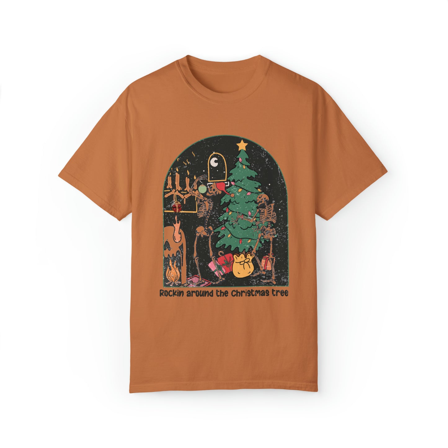 Rockin Around the Christmas Tree Dancing Skeletons Vintage shirt