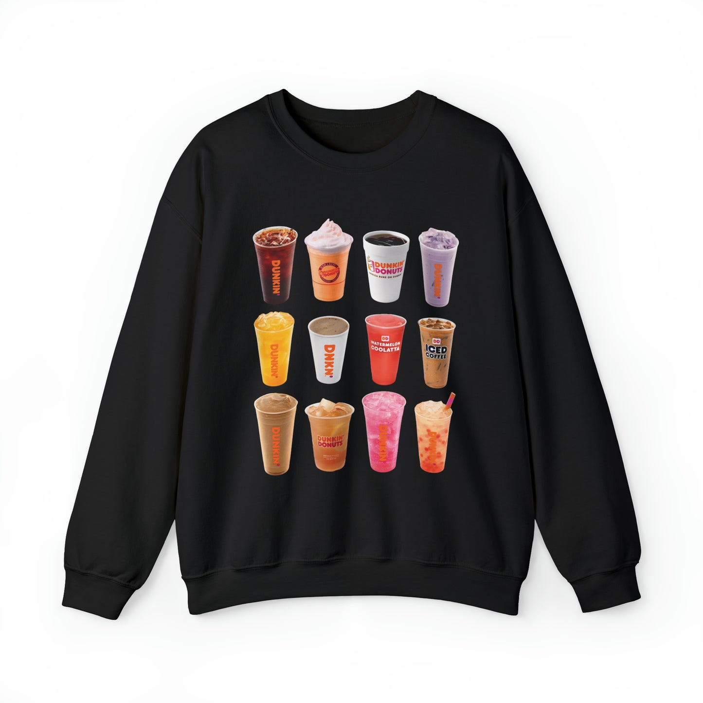 Dunkin Drink Collage Sweatshirt Iced Coffee Lover