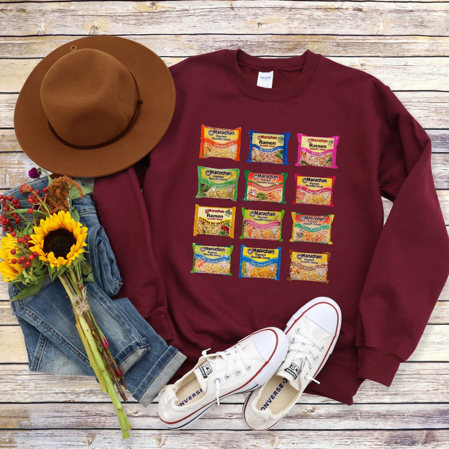 Classic Vintage Ramen Sweatshirt, Cozy Noodle Sweater