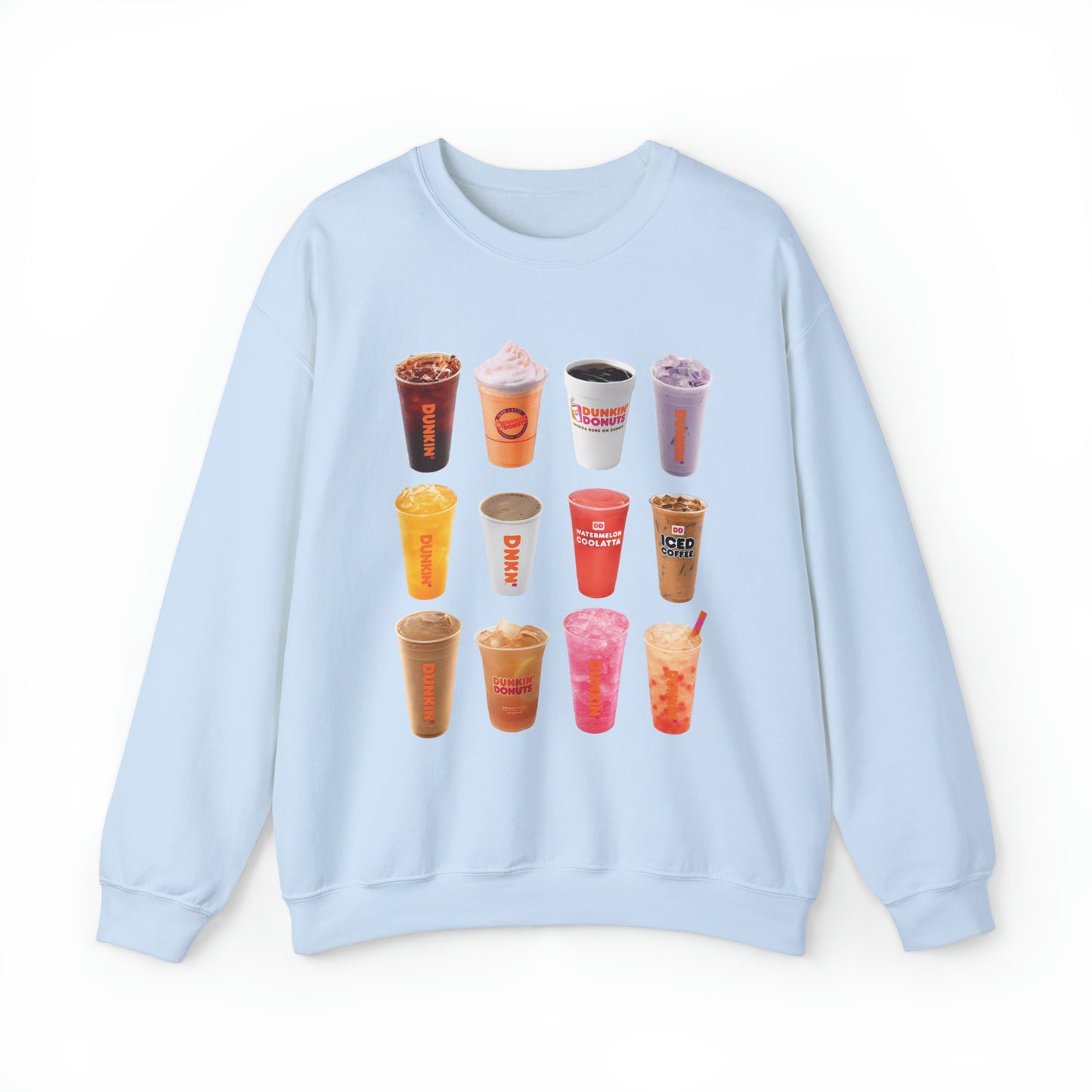 Dunkin Drink Collage Sweatshirt Iced Coffee Lover