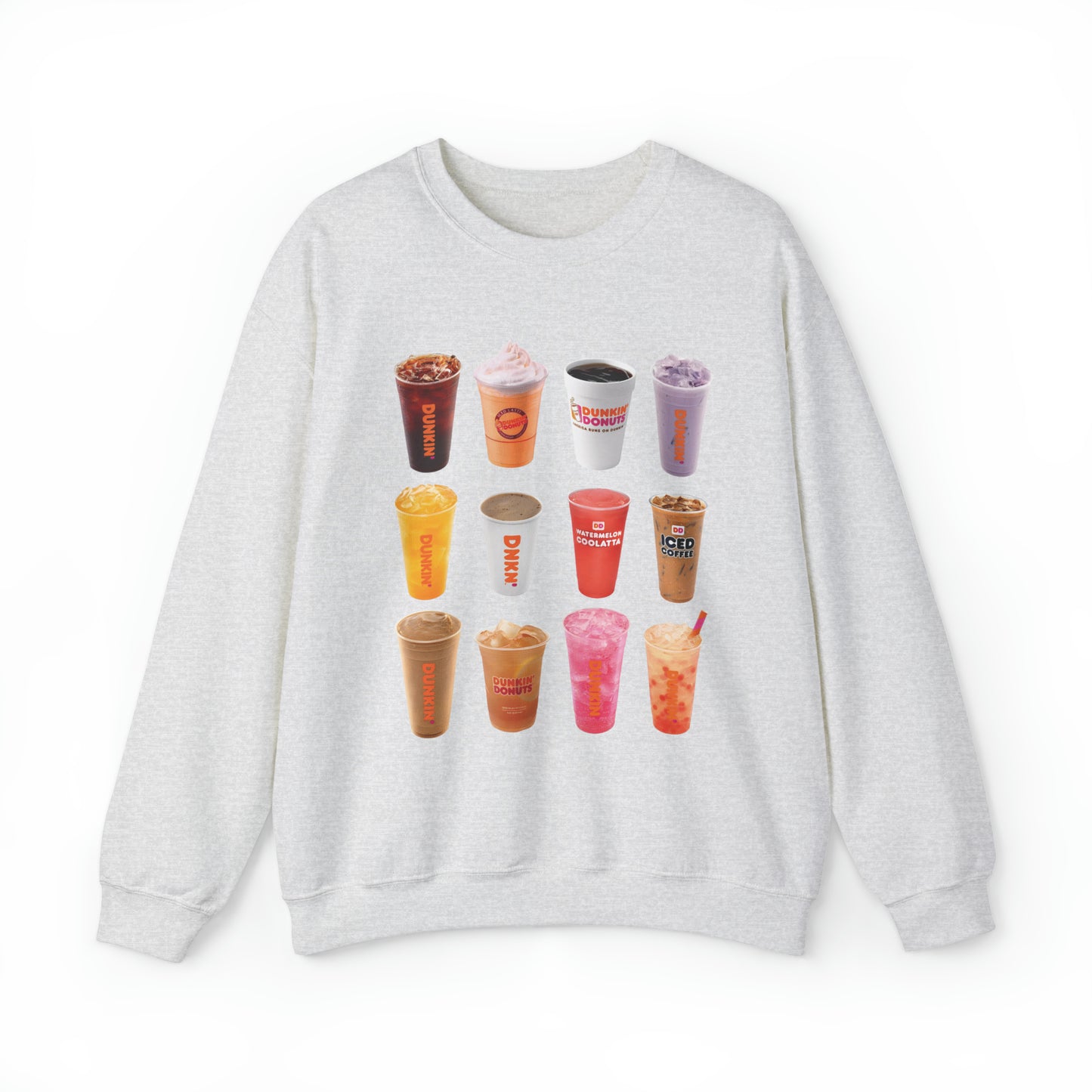 Dunkin Drink Collage Sweatshirt Iced Coffee Lover