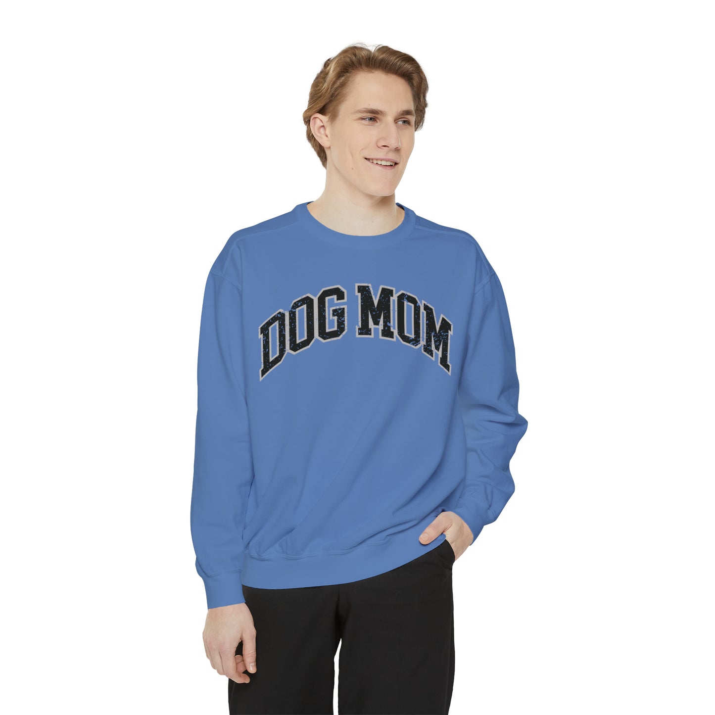 Dog Mom Crewneck Sweater Collegiate Style Varsity Sweatshirt