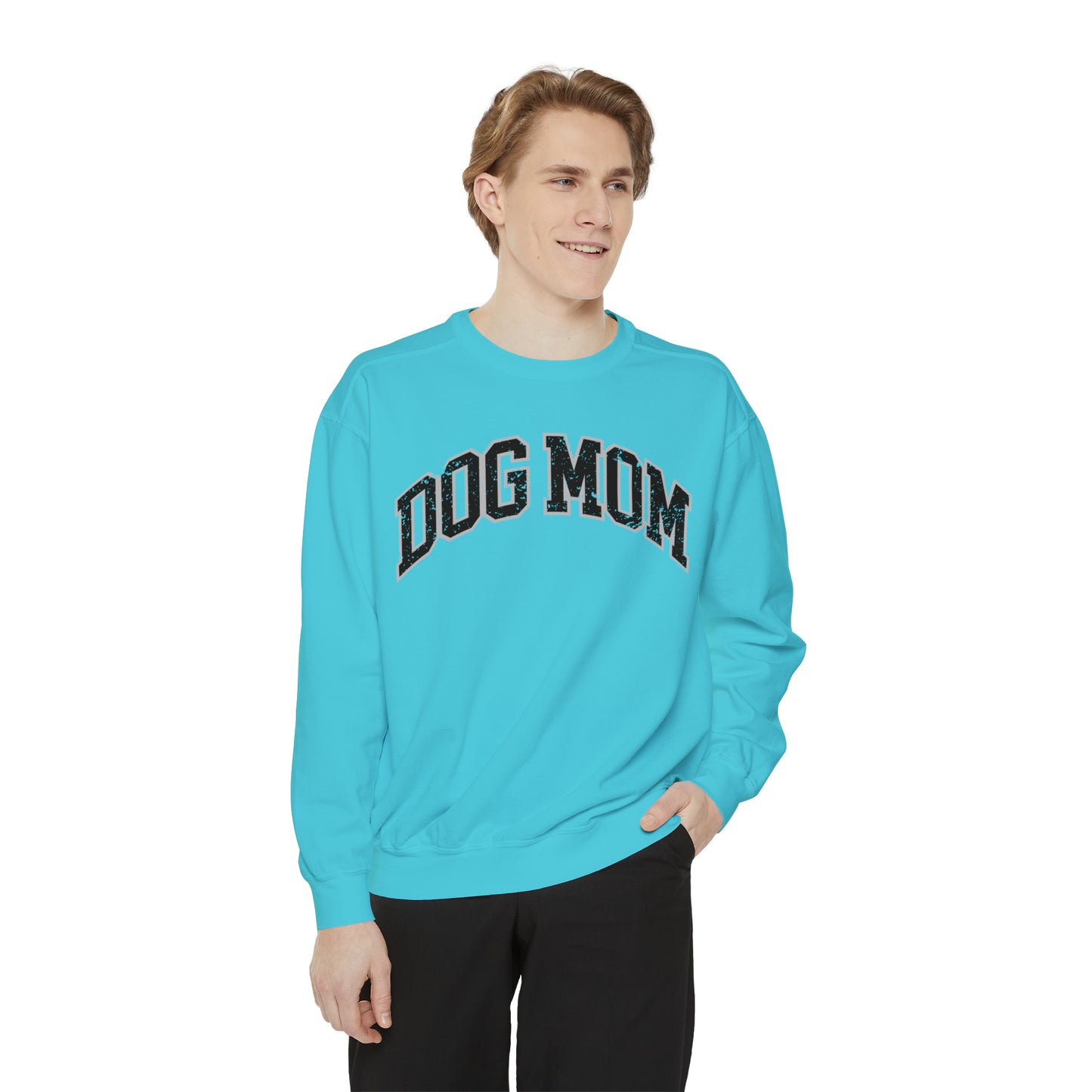 Dog Mom Crewneck Sweater Collegiate Style Varsity Sweatshirt