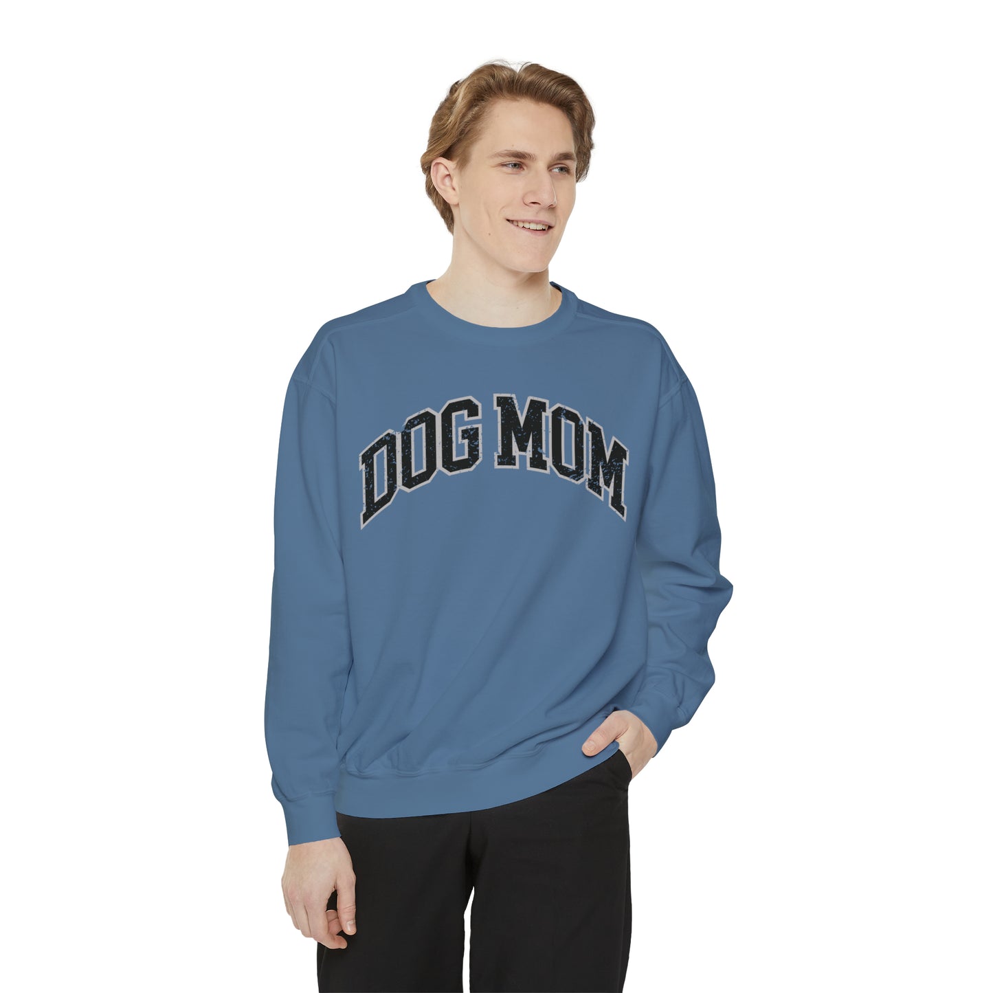 Dog Mom Crewneck Sweater Collegiate Style Varsity Sweatshirt