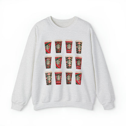 Vintage Christmas Starbucks Cup Sweatshirt, Cozy Coffee Shop Sweater