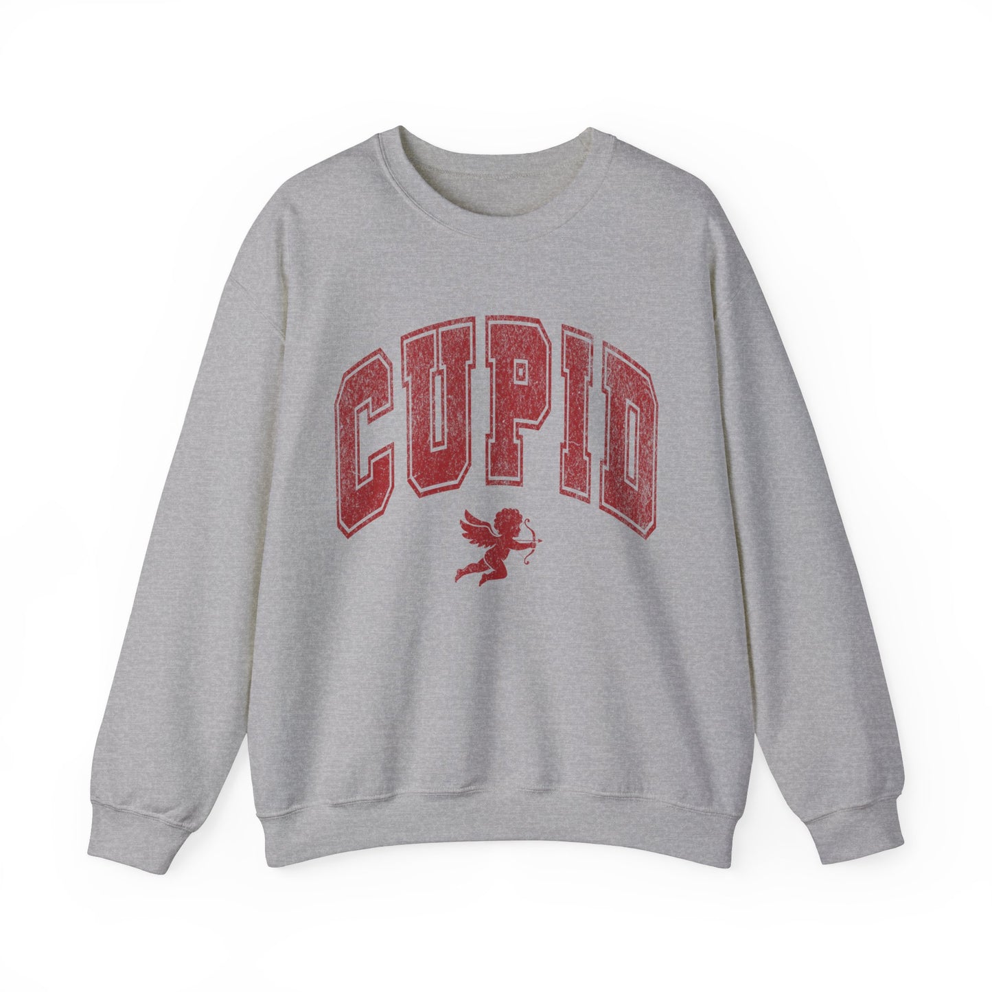 Fade Vintage Cupid Sweatshirt Bow and Arrow Cherub Crewneck Valentines Day Pullover for Women