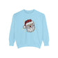 Vintage Santa Face Sweatshirt Retro Santa Shirt Faux Sequined Christmas Crewneck