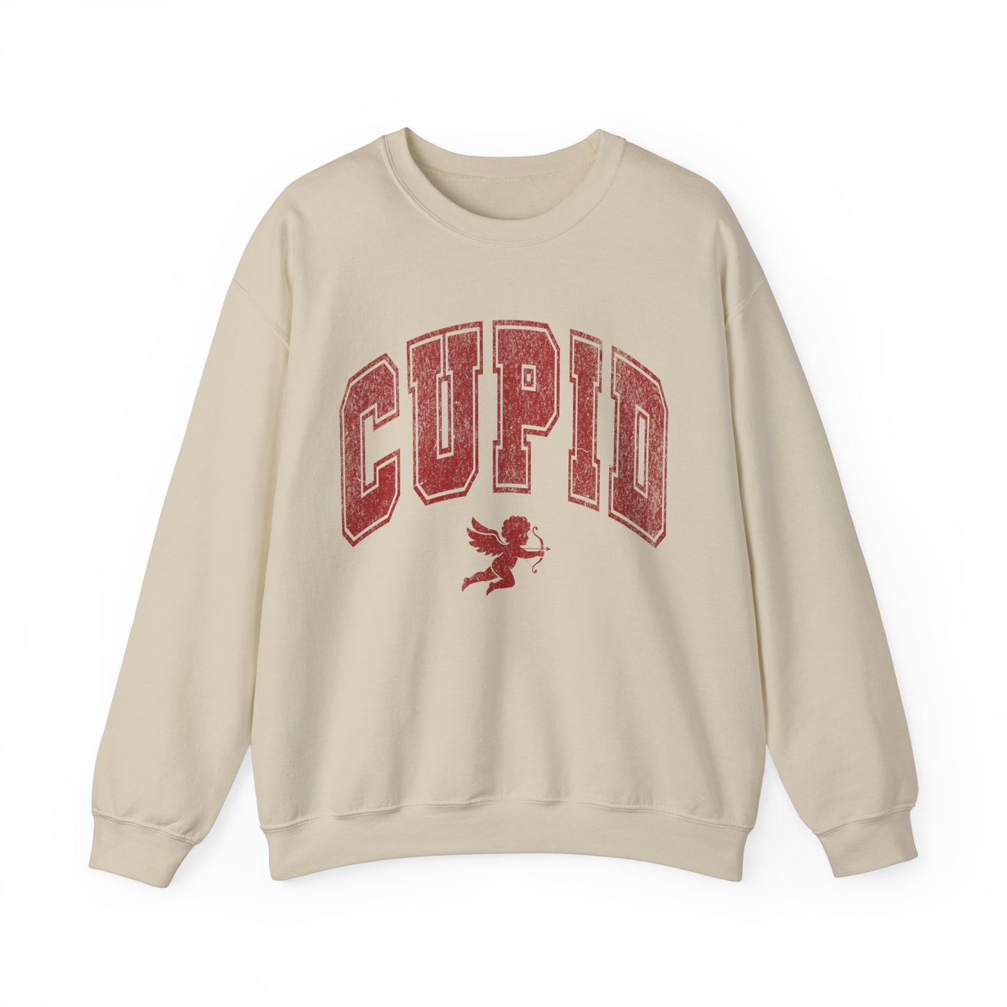 Fade Vintage Cupid Sweatshirt Bow and Arrow Cherub Crewneck Valentines Day Pullover for Women