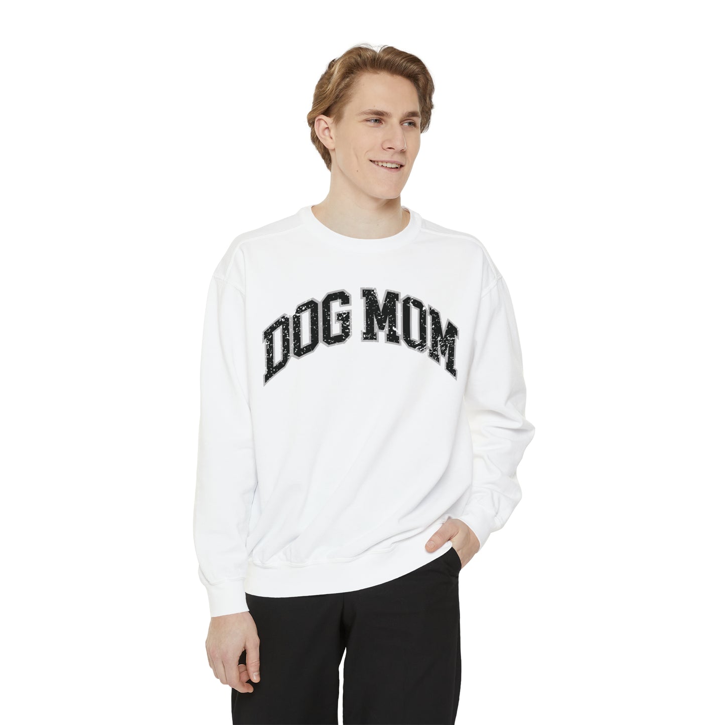 Dog Mom Crewneck Sweater Collegiate Style Varsity Sweatshirt