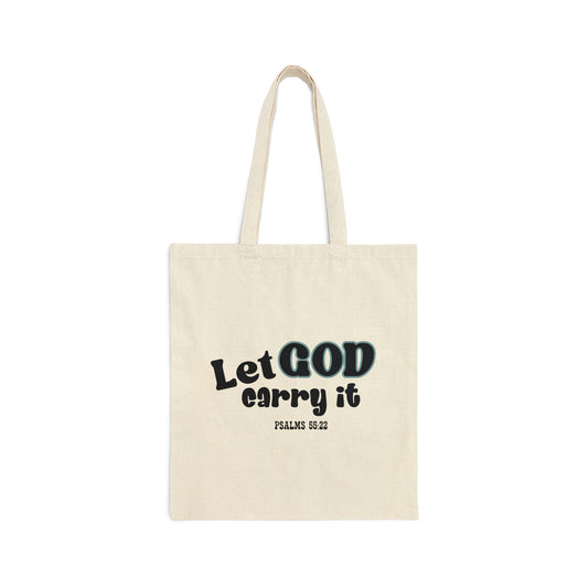 Cotton Christian Tote Bag Let GOD Carry it