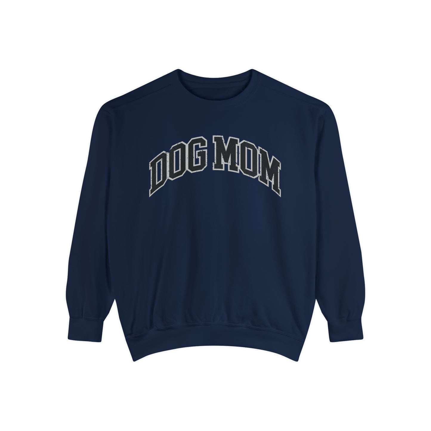 Dog Mom Crewneck Sweater Collegiate Style Varsity Sweatshirt