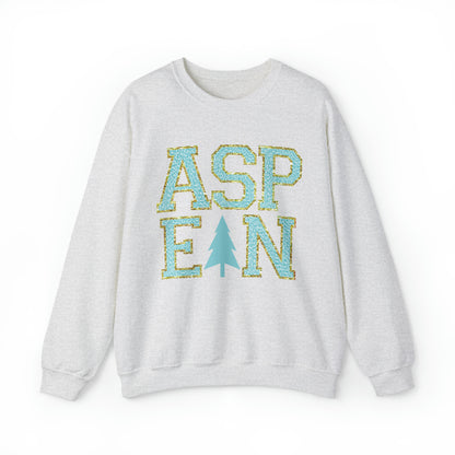 Blue Faux Chenille ASPEN Sweatshirt