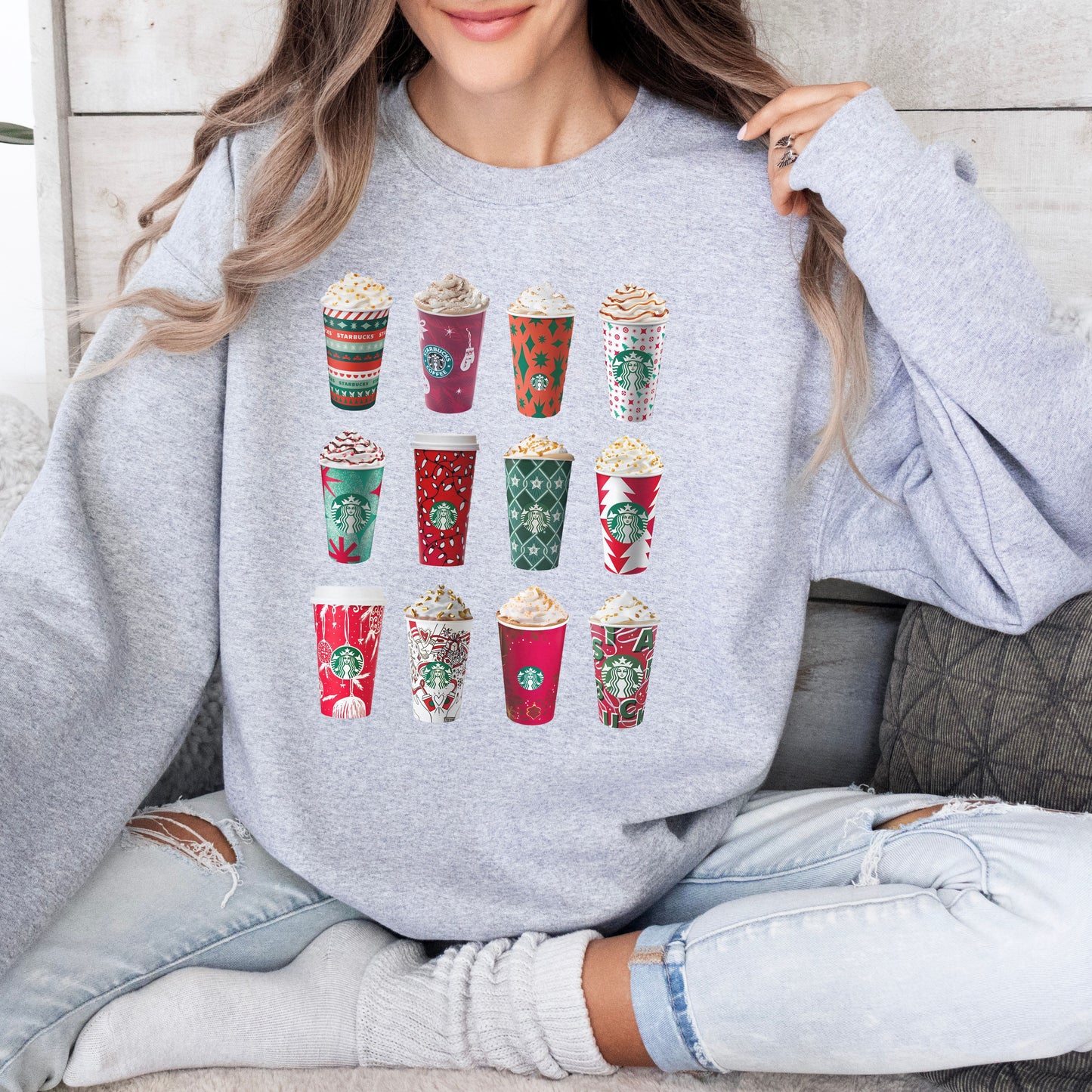 Classic Christmas Starbucks Cup Sweatshirt