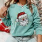 Vintage Santa Face Sweatshirt Retro Santa Shirt Faux Sequined Christmas Crewneck