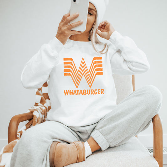 Oversized Whataburger Crewneck Foodie Sweatshirt