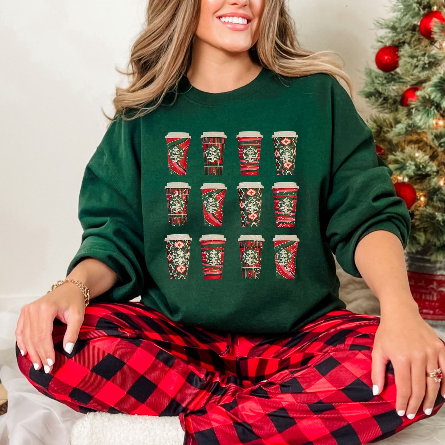 Vintage Christmas Starbucks Cup Sweatshirt, Cozy Coffee Shop Sweater