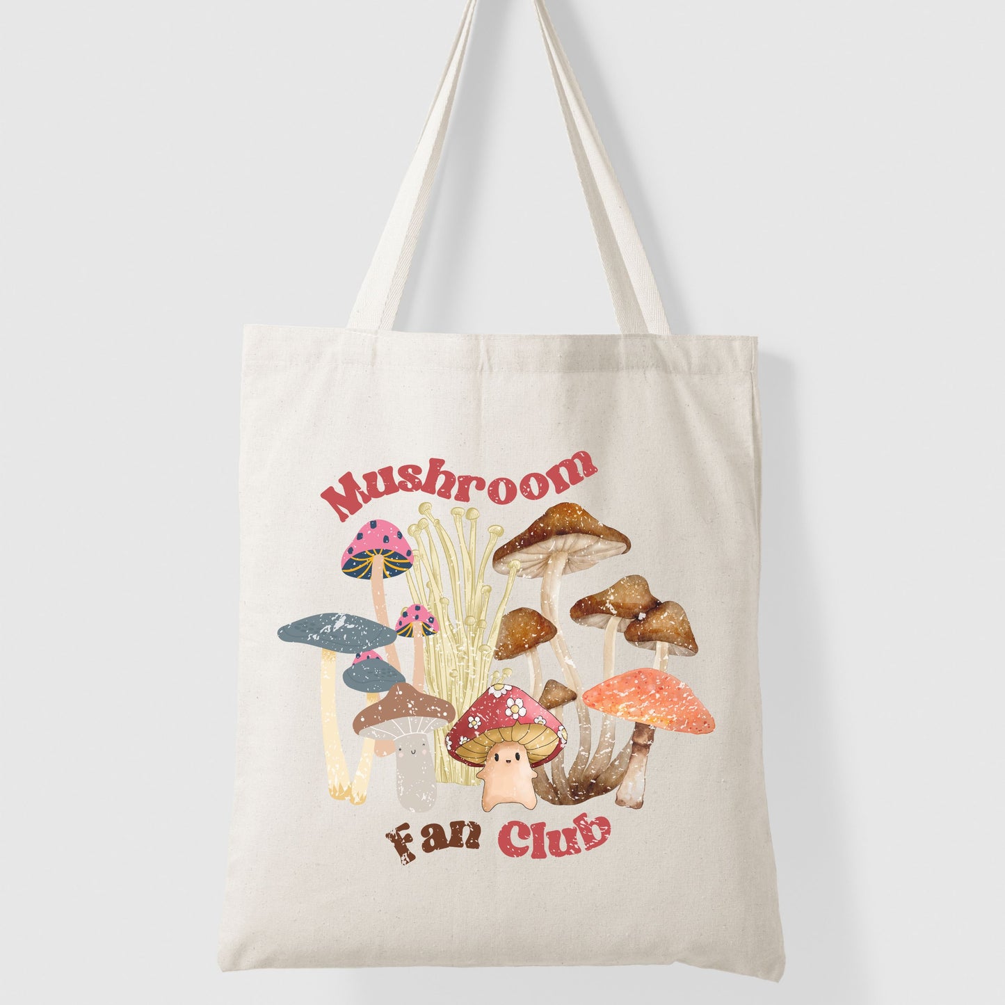 Retro Mushroom Farmers Market Tote Bag