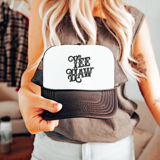 Yee Haw Country Trucker Hat Cowboy Ball Cap for Women Rodeo Hat Summer Time Cowgirl Trucker Hat