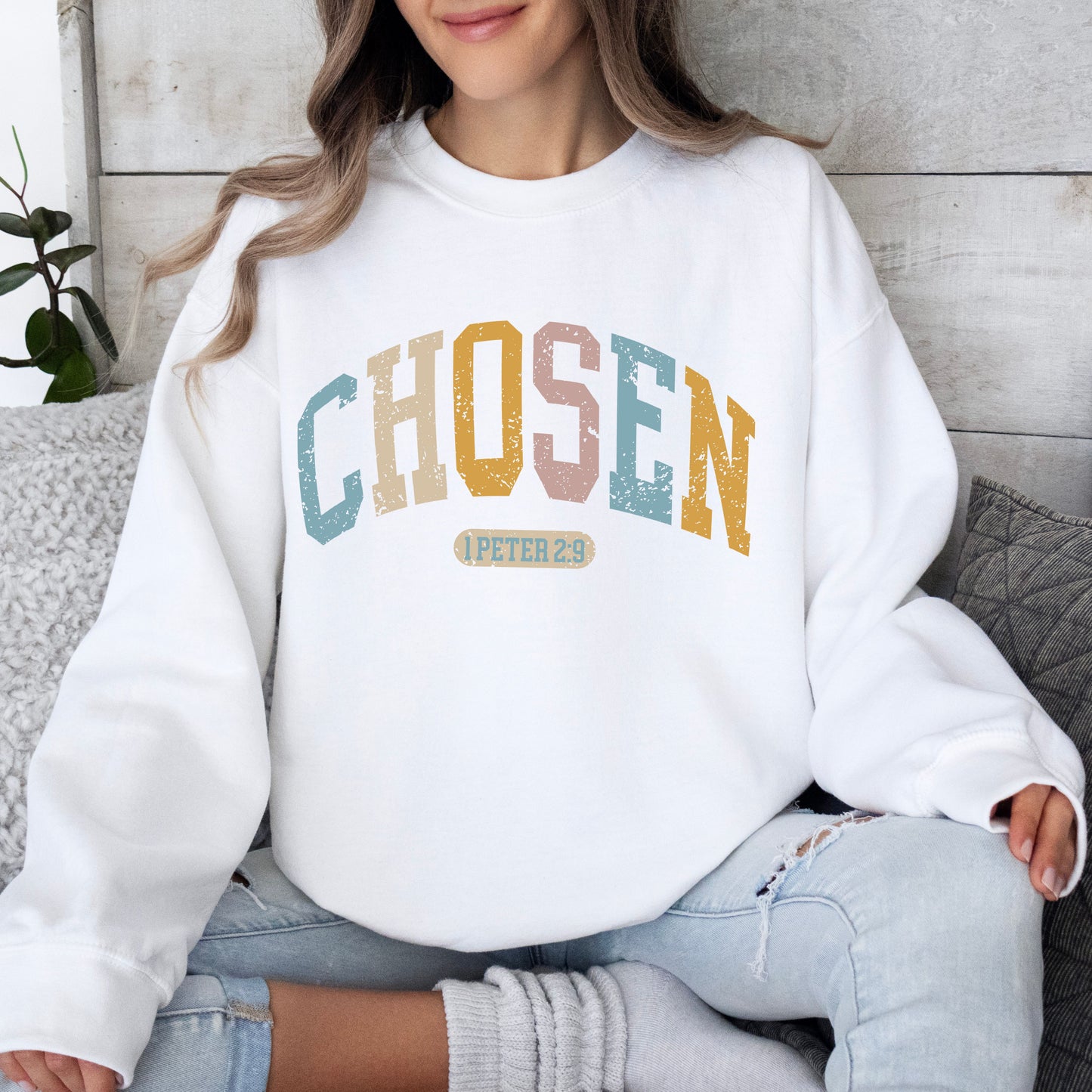 Chosen Christian Crewneck Jesus Loves You Christian Merch