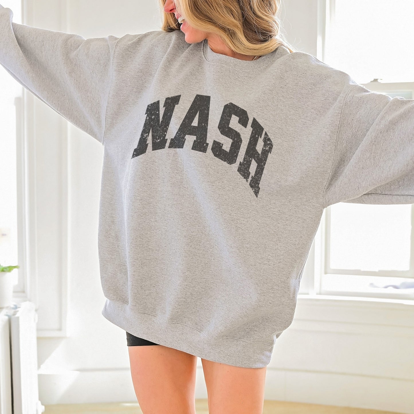 Collegiate Nashville Sweatshirt Cozy College Crewneck Tailgate Game Day Merch