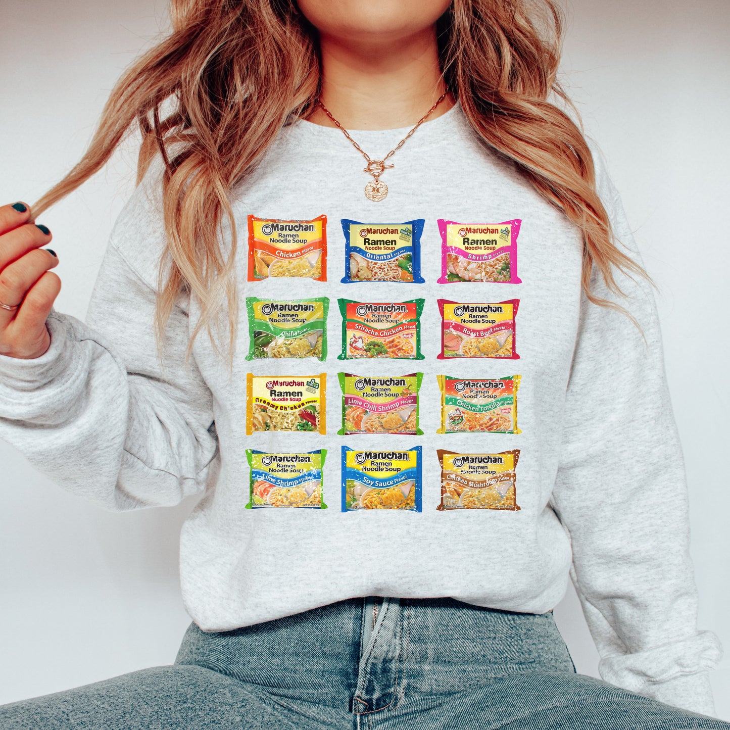 Classic Vintage Ramen Sweatshirt, Cozy Noodle Sweater