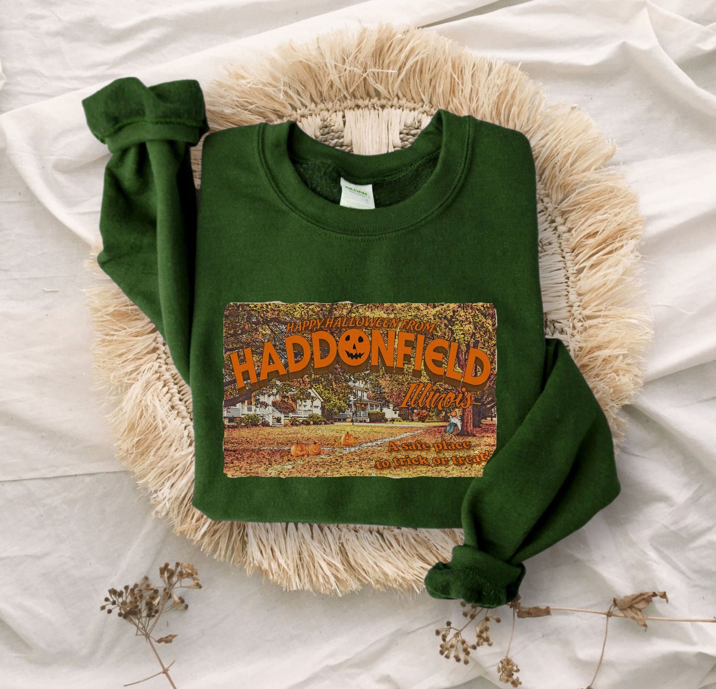 Haddonfield Vintage postcard sweatshirt Halloween sweatshirt