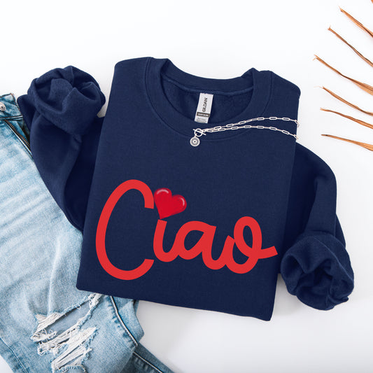 Ciao Sweatshirt Italia Sweater Italy Vacation Shirt Hello Beautiful Crewneck Italian Style Vintage Aesthetic Sweater For Her Italian Saying