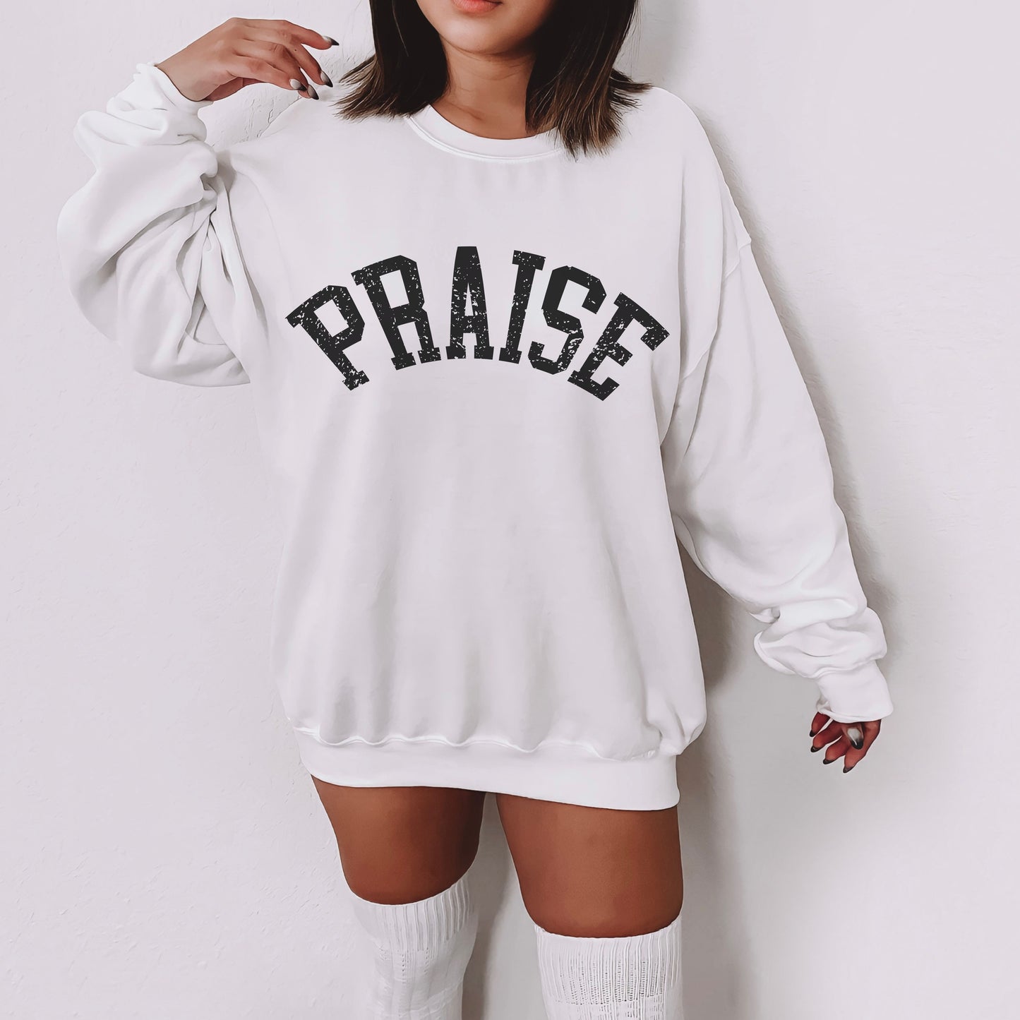 Praise Made to Worship Sweatshirt, Christian Crewneck, Faith over Fear
