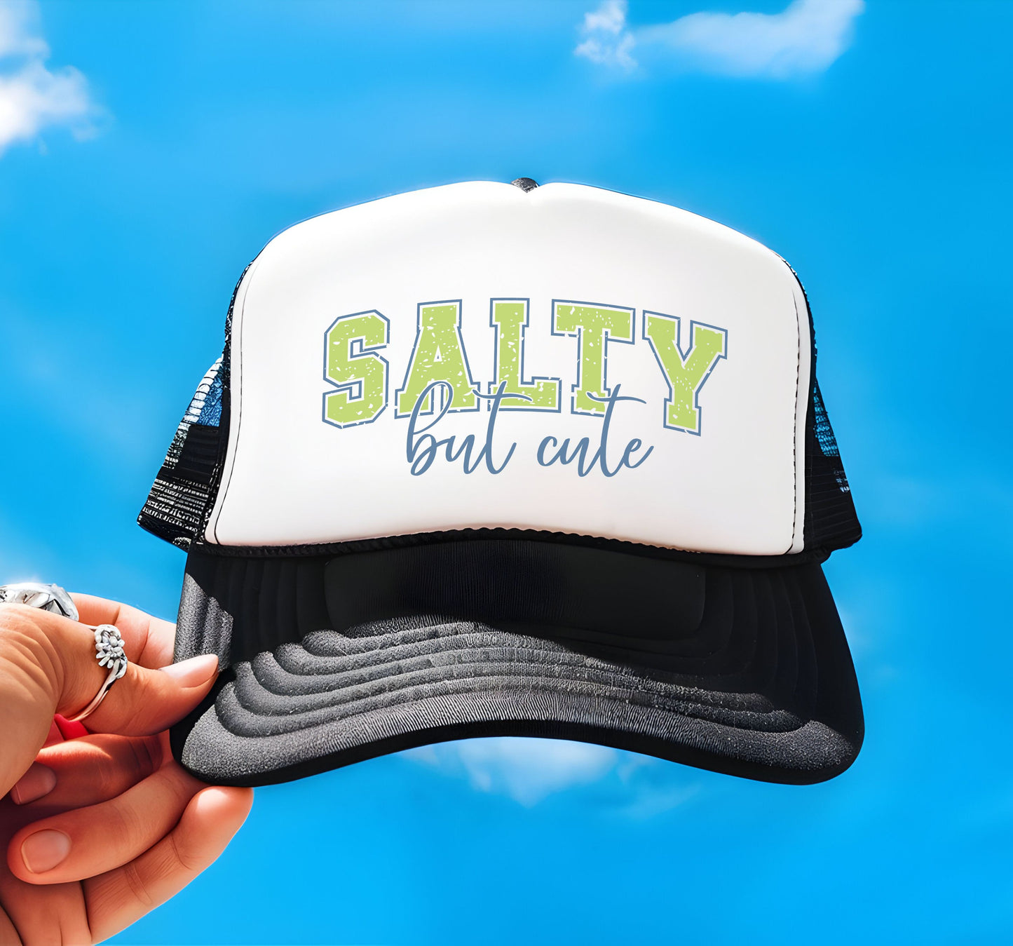 Salty Hat, Stay Salty, Trendy Hat, Fish Hat, Sun Trucker Hat, Beach Bum, Baseball Cap, Sun-kissed Ball Cap for Women, Vacation Trucker Hat