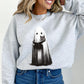 Ghost Reading Sweatshirt, Black Cat Shirt, Ghost and Cat Sweater, Book Lover Gift, Cute Fall Book Shirt