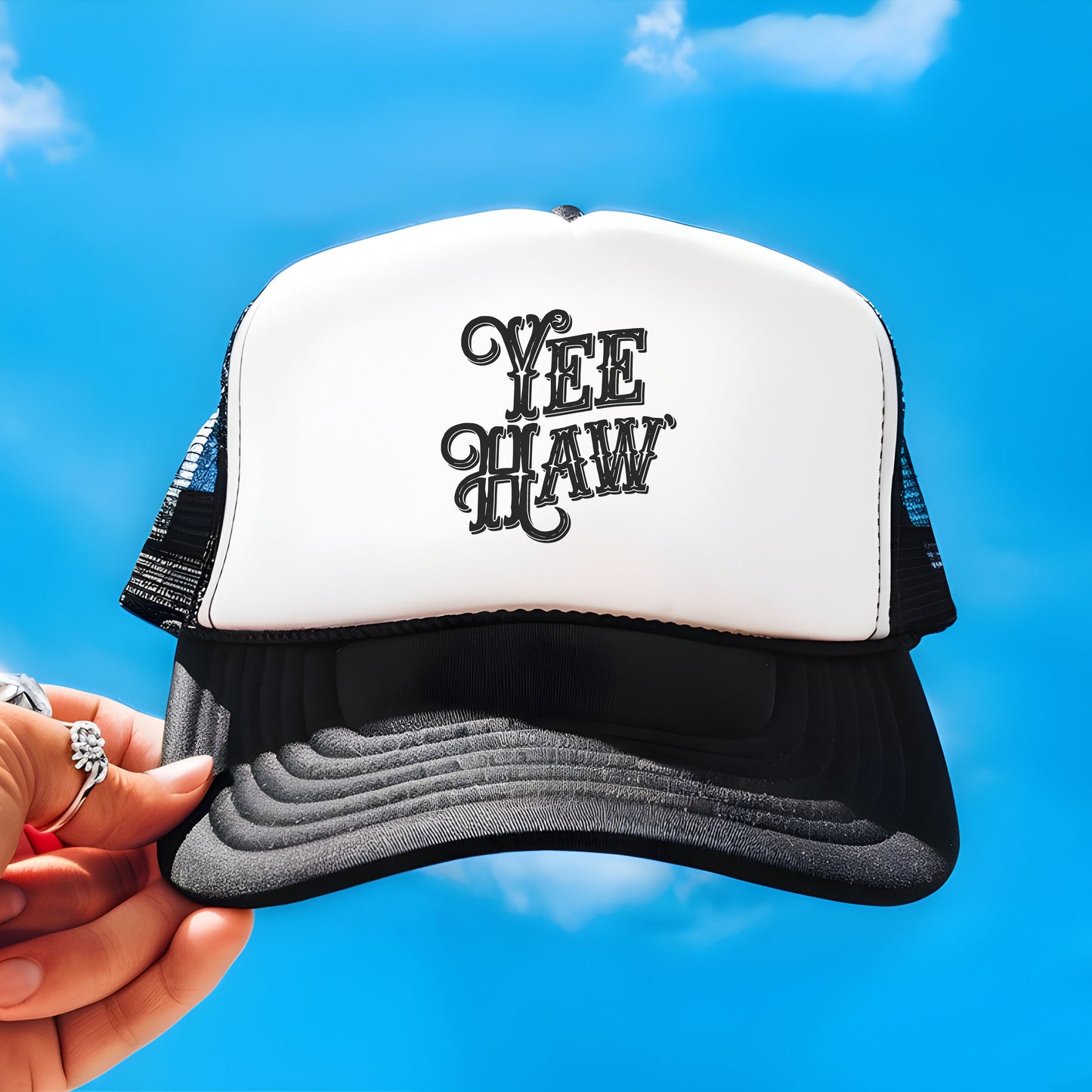 Yee Haw Country Trucker Hat Cowboy Ball Cap for Women Rodeo Hat Summer Time Cowgirl Trucker Hat
