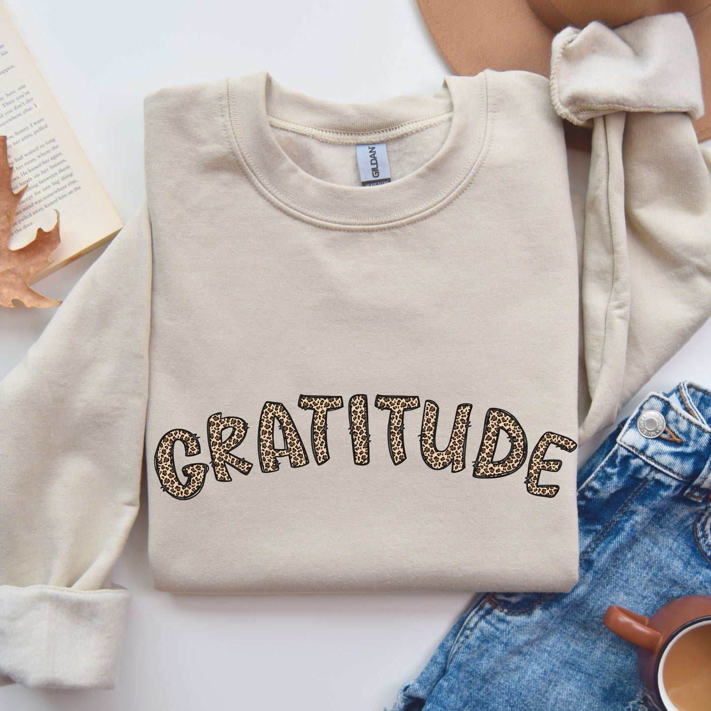 Leopard Gratitude Thanksgiving Sweatshirt