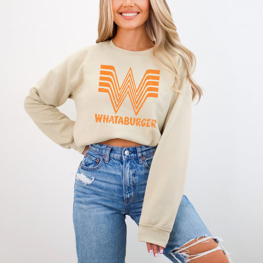 Oversized Whataburger Crewneck Foodie Sweatshirt